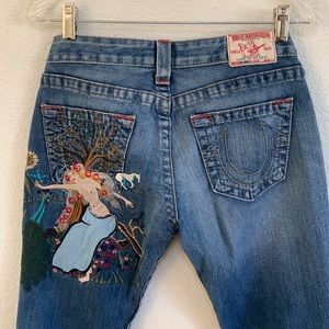 True Religion Bobby embroiled flare jeans